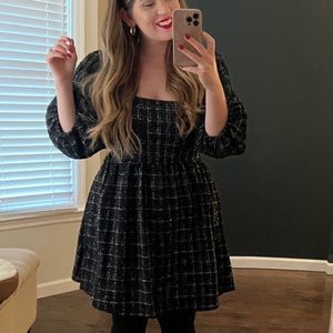 Plaid tweed dress